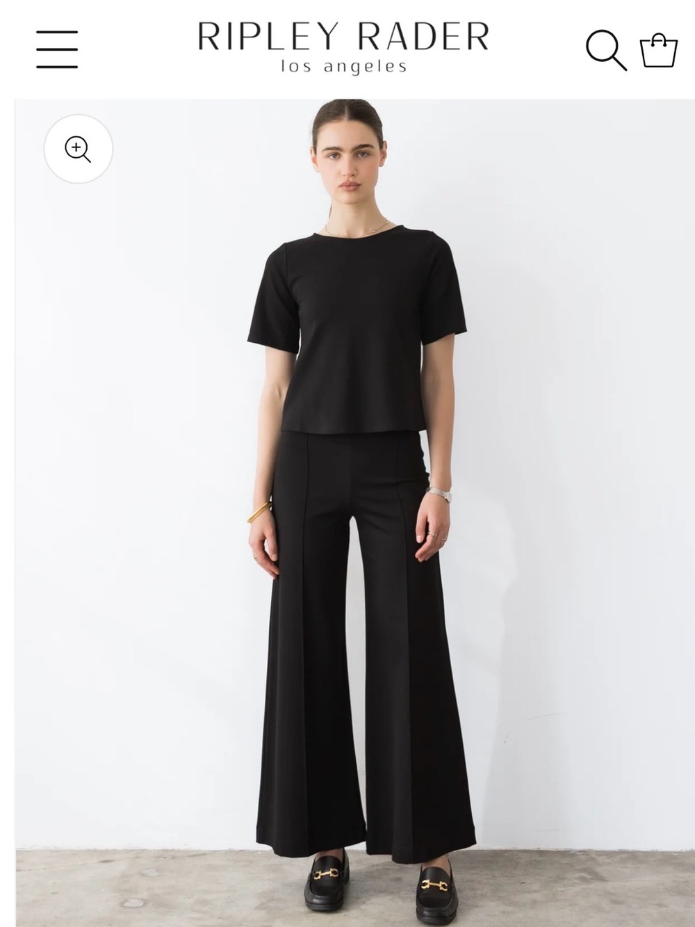 Ripley Radar Los Angeles Black Ponte Knit Wide Leg Pant